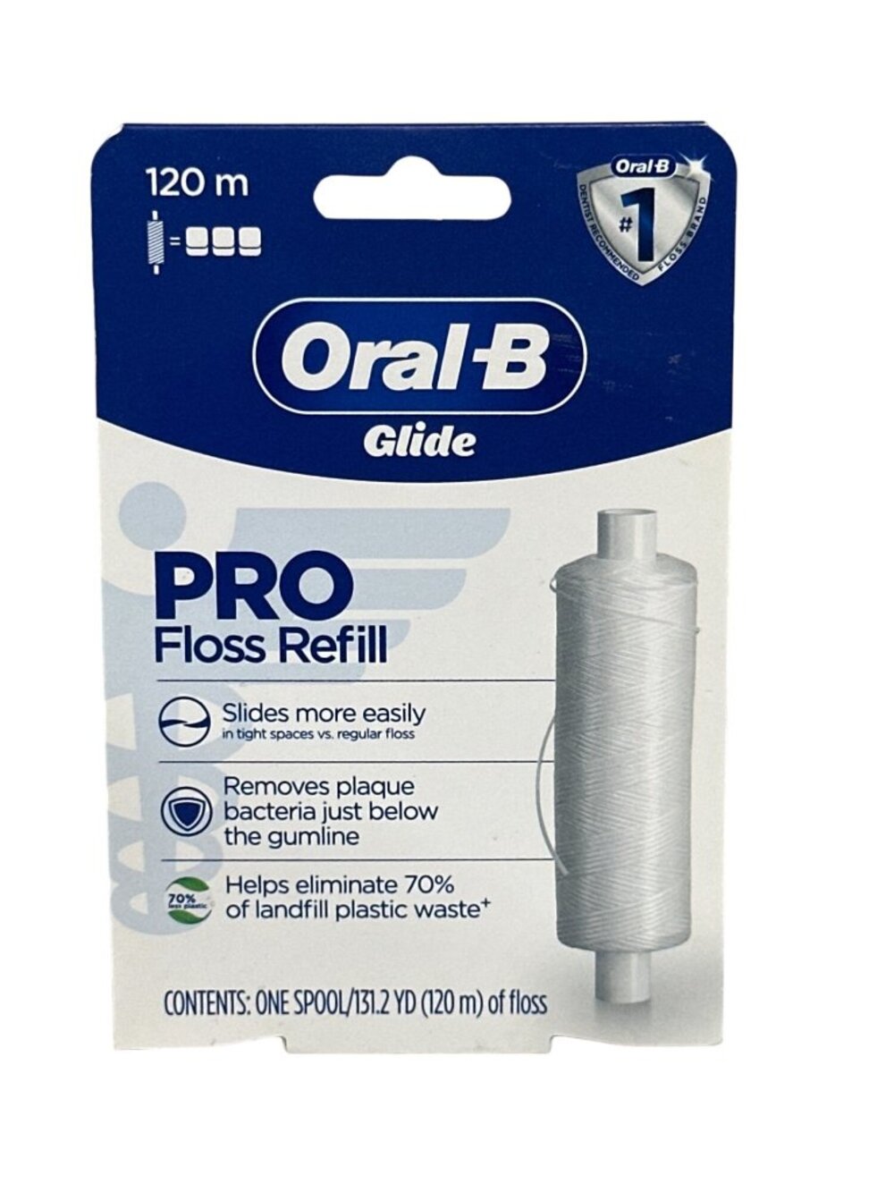 Oral-B Glide PRO Floss Refill – 120m – Dentist-Inspired & Shred-Resistant